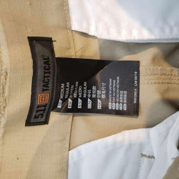 5.11 Cargo Pants Tactical Men’s Size Medium M Tan Khaki Ripstop Straight Leg - Picture 8 of 9